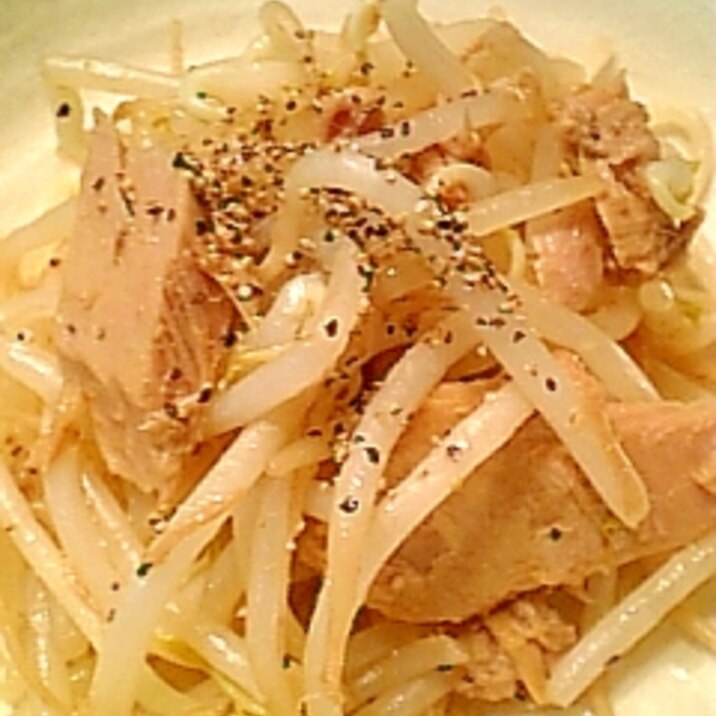 もう一品!もやしとツナのぽん酢炒め♪